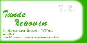 tunde nepovin business card